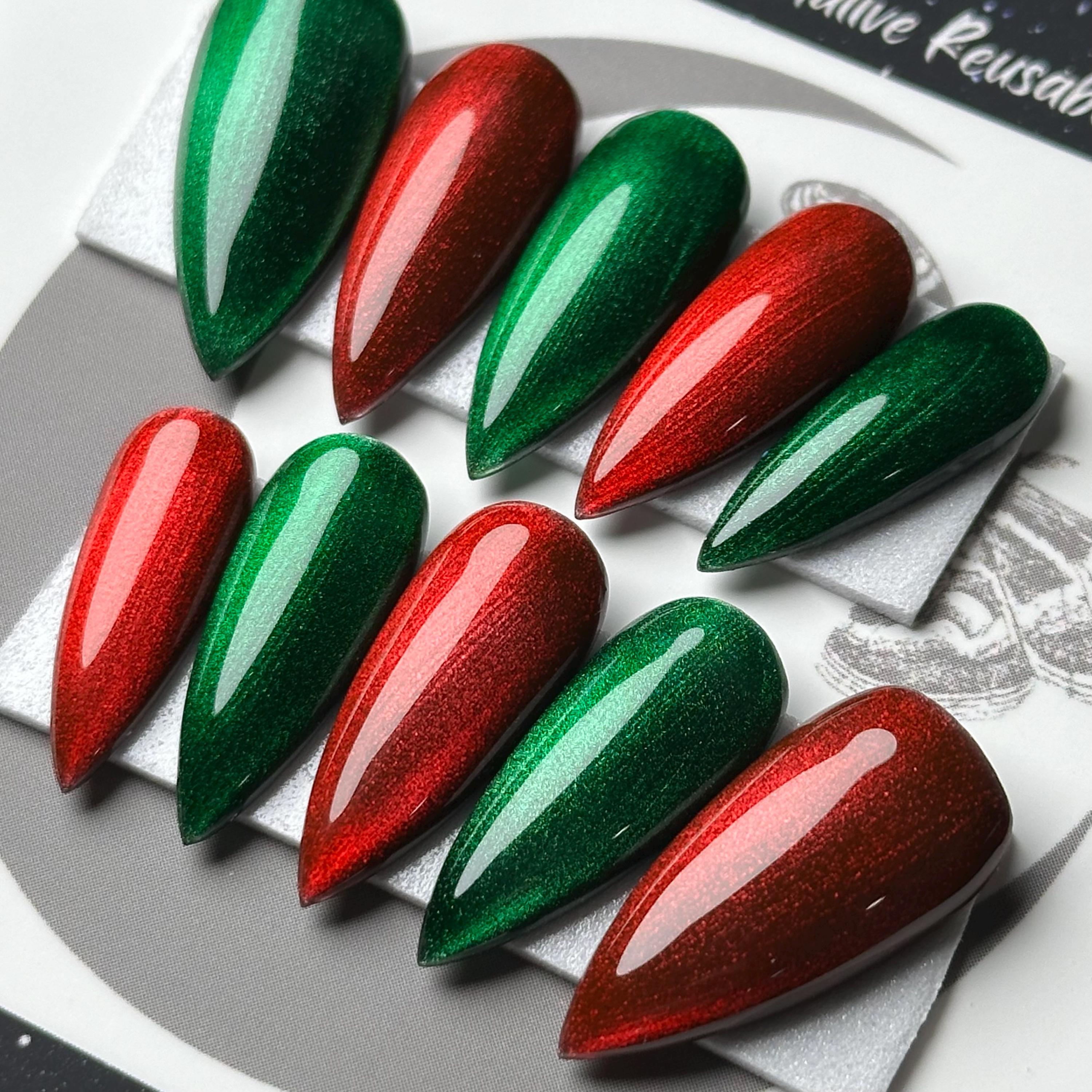 Red & Green Christmas Glass