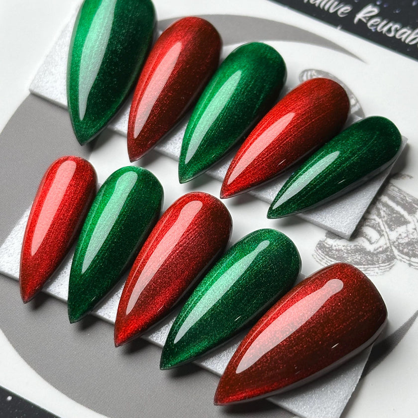 Red & Green Christmas Glass