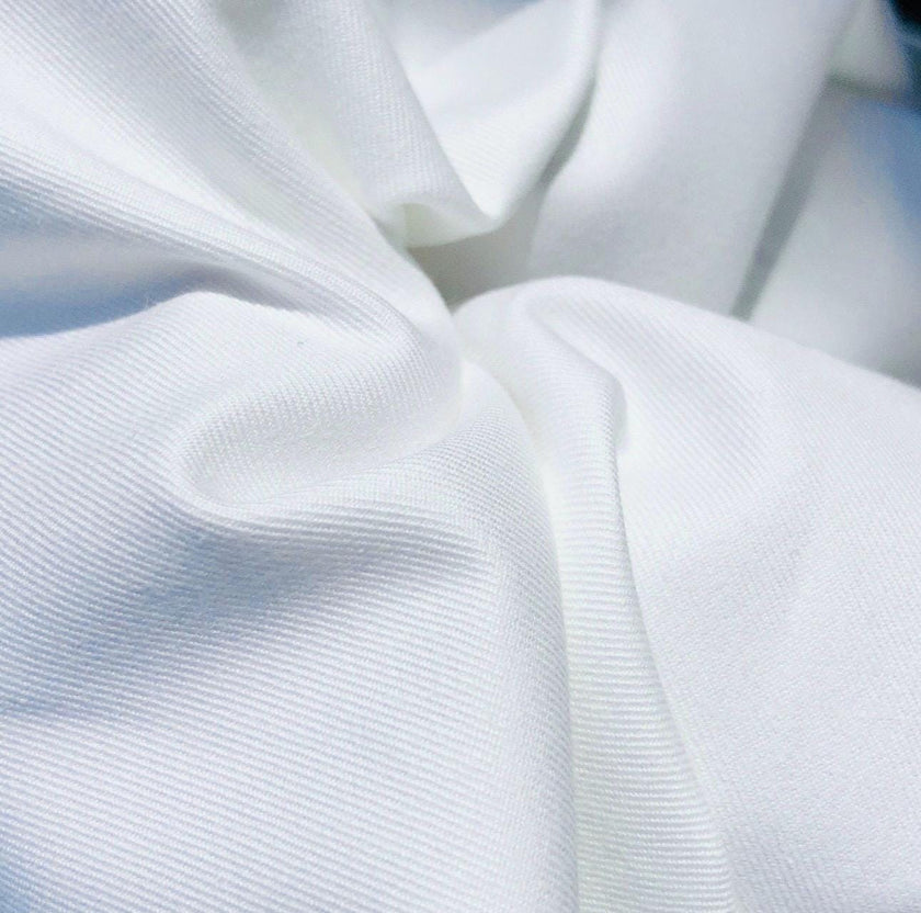 Black and White Twill Fabric: 65/35 Poly-Cotton Blend, 57