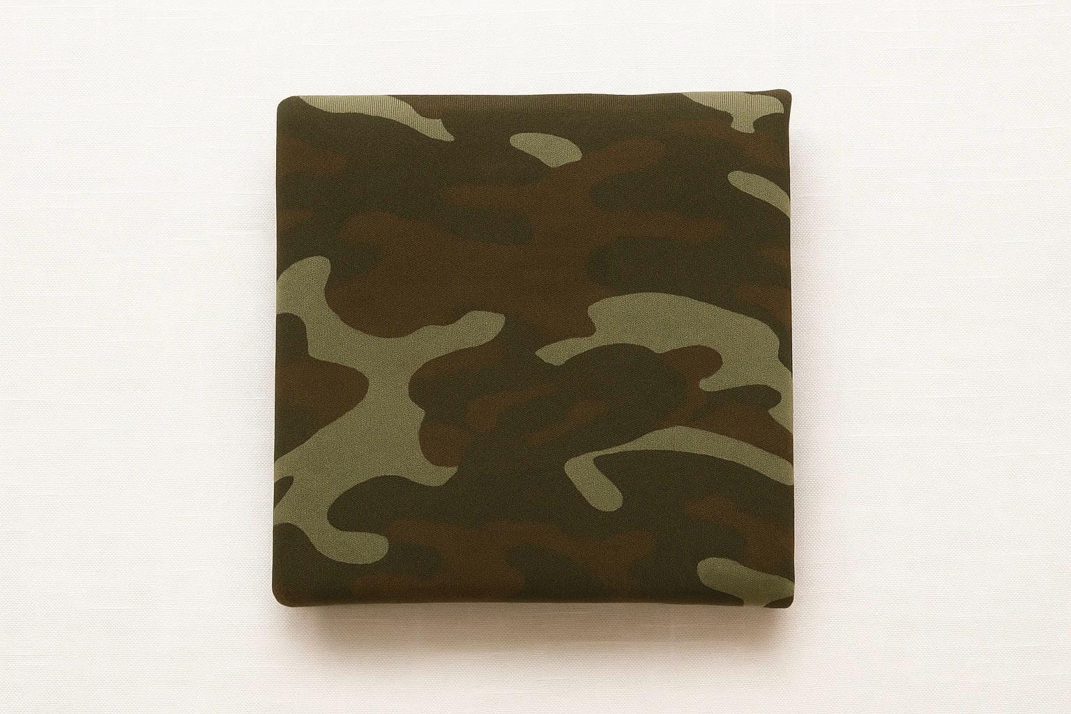 Bamboo Cotton French Terry Knit Fabric: Camo Print - By The Metre