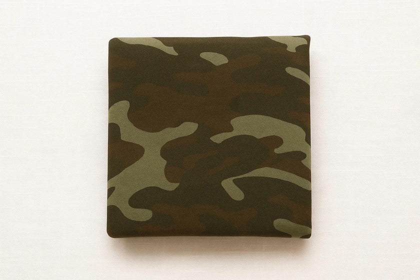 Bamboo Cotton French Terry Knit Fabric: Camo Print - By The Metre