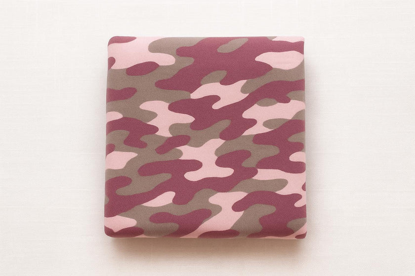 Bamboo Cotton French Terry Knit Fabric: Camo Print - By The Metre