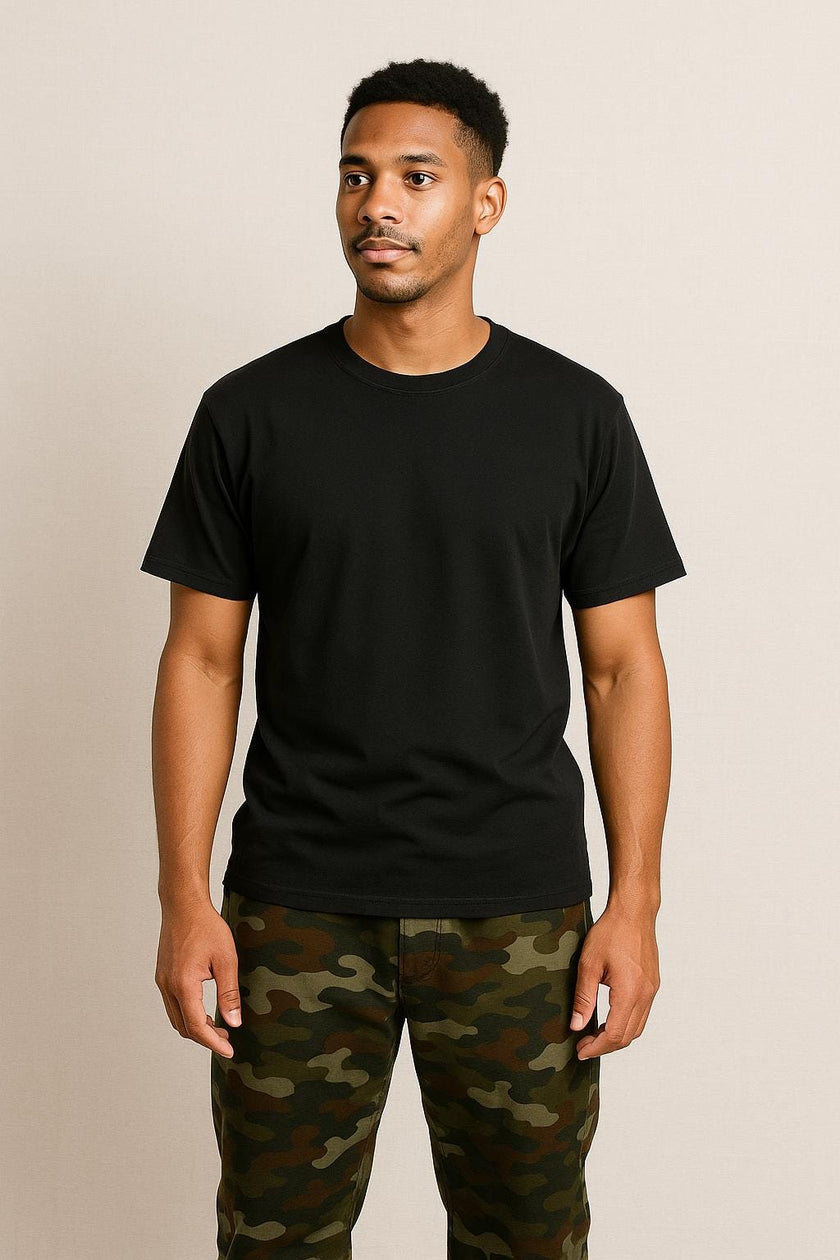 Bamboo Cotton French Terry Knit Fabric: Camo Print - By The Metre