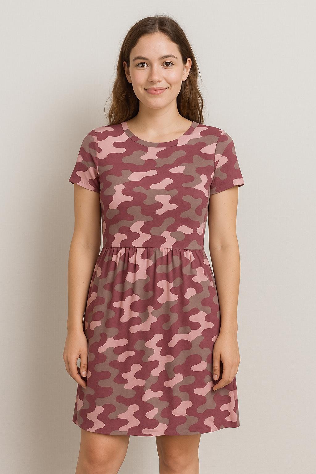 Bamboo Cotton French Terry Knit Fabric: Camo Print - By The Metre