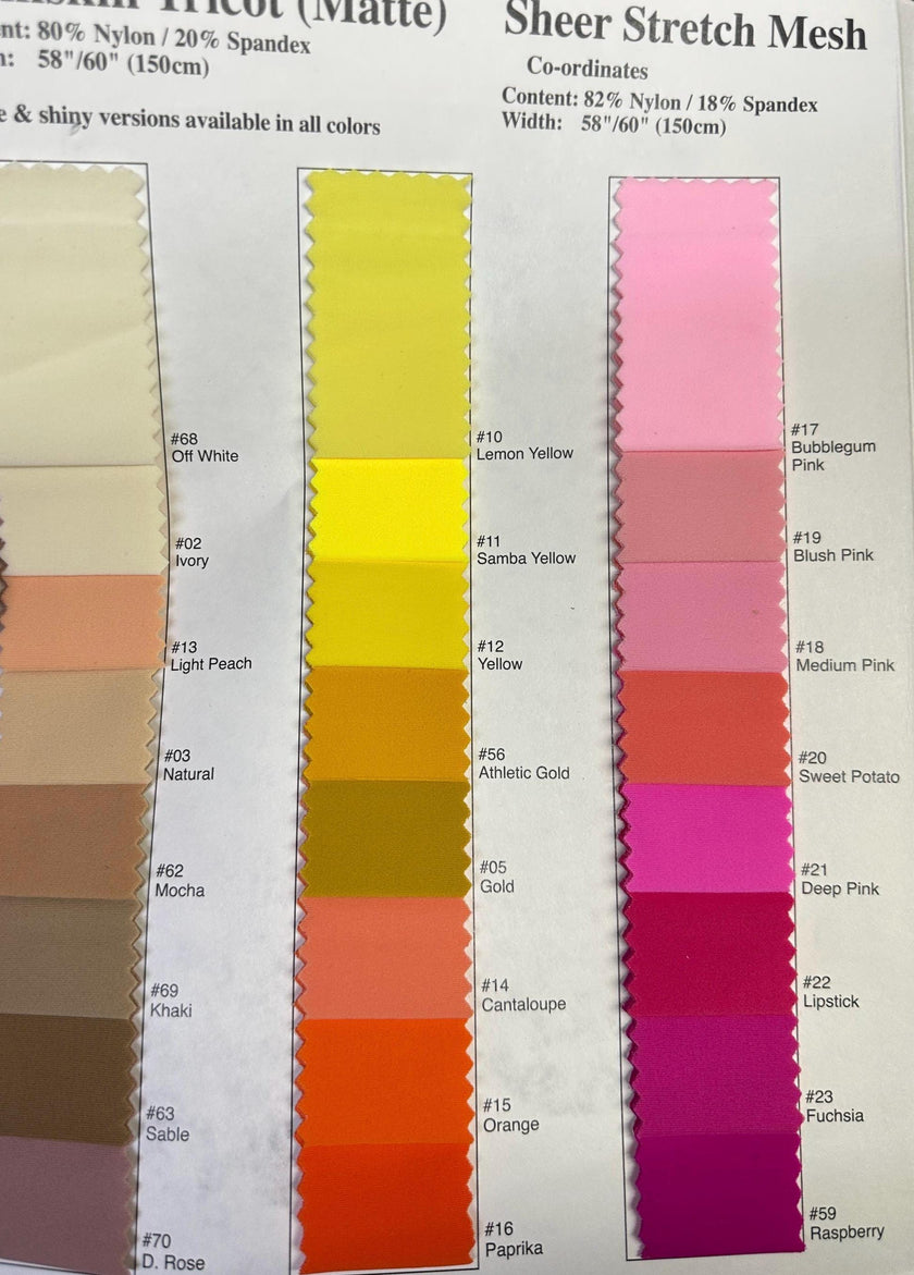 Milliskin Nylon Spandex Fabric: 4-Way Stretch Dancewear, Swimwear, Cosplay