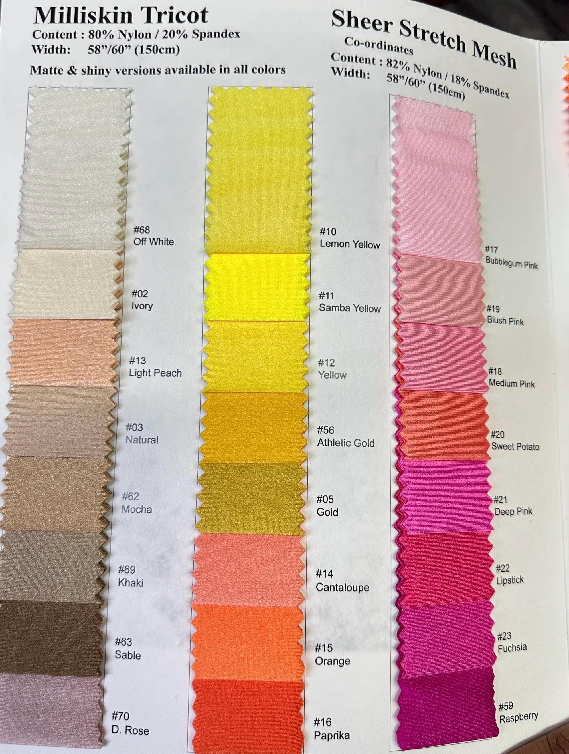 Milliskin Nylon Spandex Fabric: 4-Way Stretch Dancewear, Swimwear, Cosplay