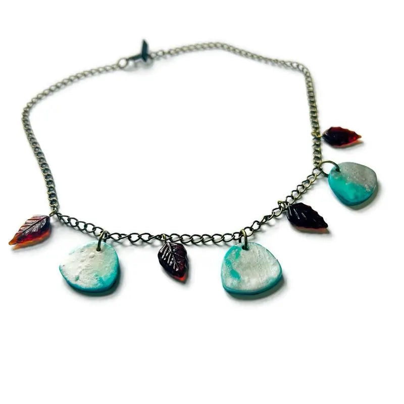 Icy Blue & Silver Necklace & Earring Set