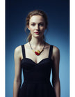Modern Minimalist Necklace with Clay Bead & Brass Bars.