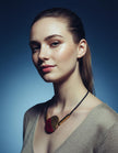 Modern Maximalist Necklace with Clay Bead & Brass Bars