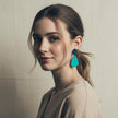 Colorful Teardrop Statement Earrings Handmade, Post or Clip On 