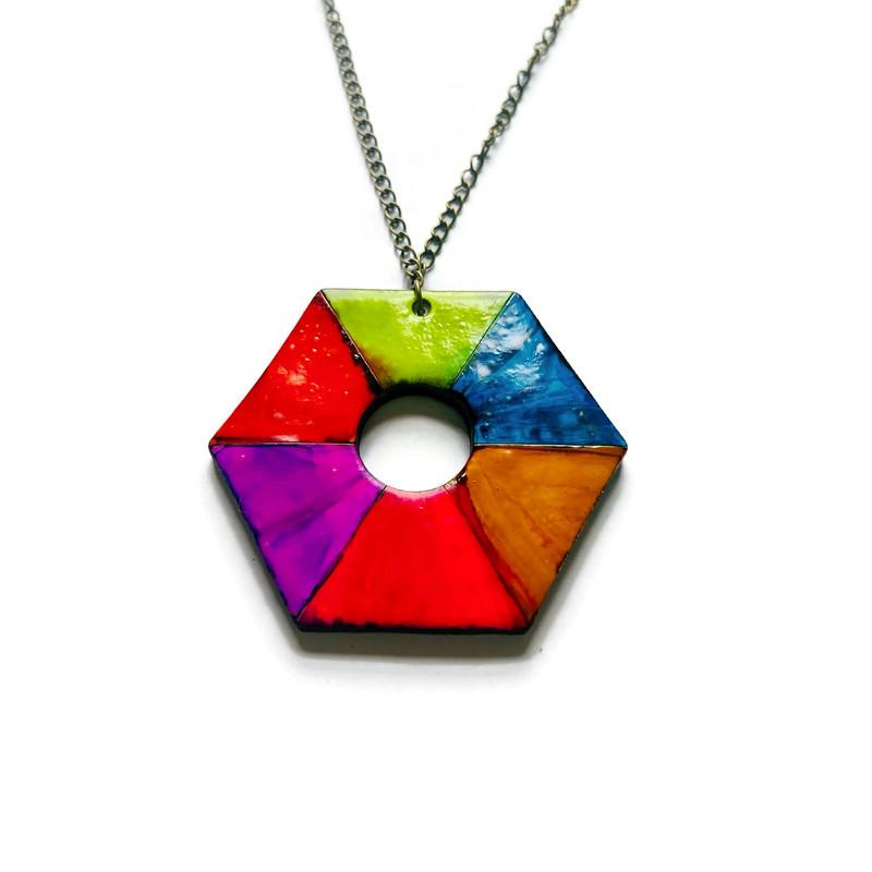 Rustic Geometric Pendant Handmade