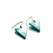 Triangle Jewelry Set in Icy Turquoise Blue and Frosted Silver