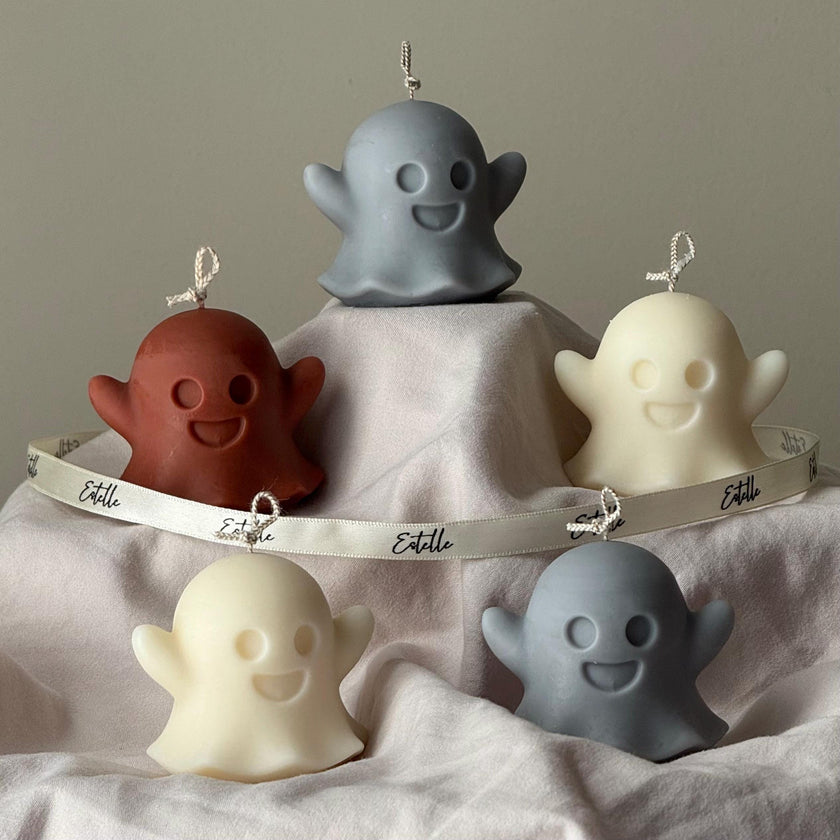 Handmade Ghost Soy Wax Candle | Halloween Decor