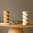 Twist Column Soy Pillar Candle: Handmade Home Decor