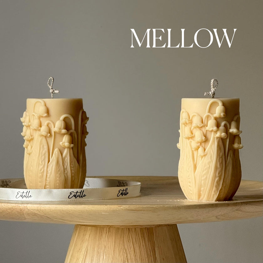 Lily of the valley Pillar Candle | Handmade Decorative Candle