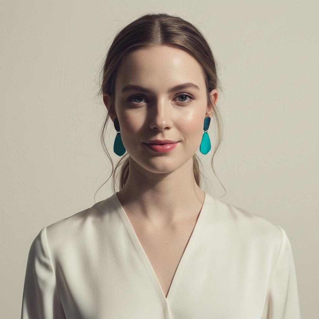 Colorful Teardrop Statement Earrings Handmade, Post or Clip On 