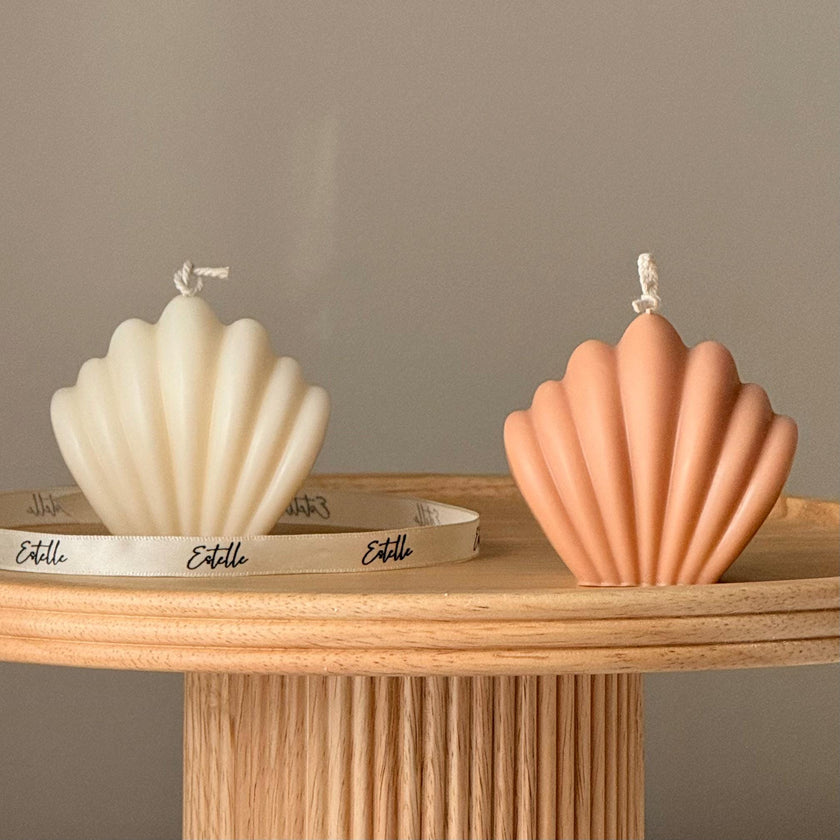 Scallop Shell Candle: Summer Home Decor, Vegan Soy Wax