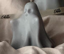 Handmade Ash Halloween Ghost Candle: Sculptural Soy Wax Decor
