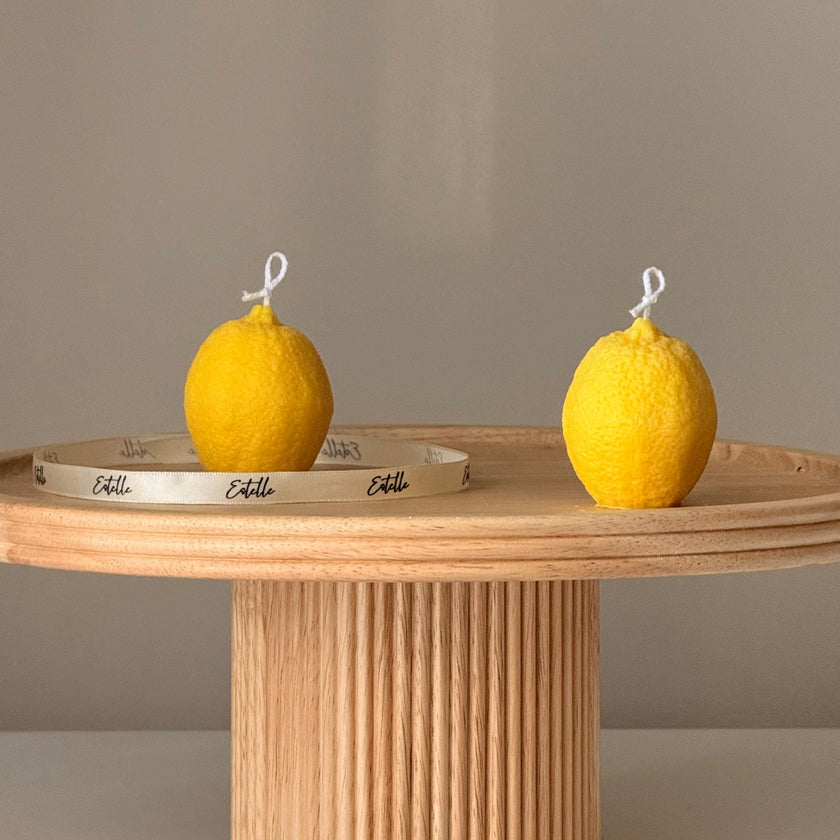 Lemon Shaped Soy Wax Candle: Vegan Minimalist Decor