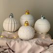 Huge Winter Ornament Bauble Candle – Sculptural Holiday Decor, Handcrafted Soy Wax Candle