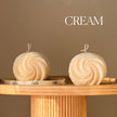 Ribbed Swirl Ball Candle| Trendy Handmade Decoration