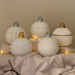 Winter Ornament Bauble Candle – Sculptural Holiday Decor, Handcrafted Soy Wax Candle