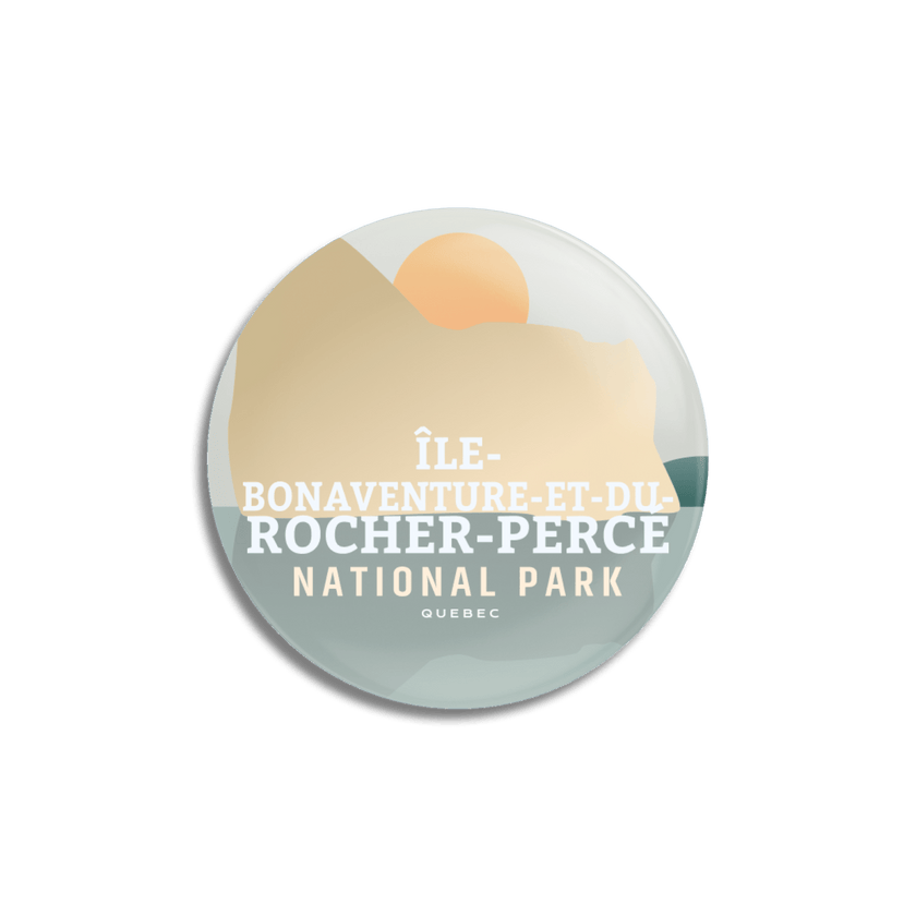 Île-Bonaventure-et-du-Rocher-Percé National Park of Quebec Pinback Button, Canada Parks