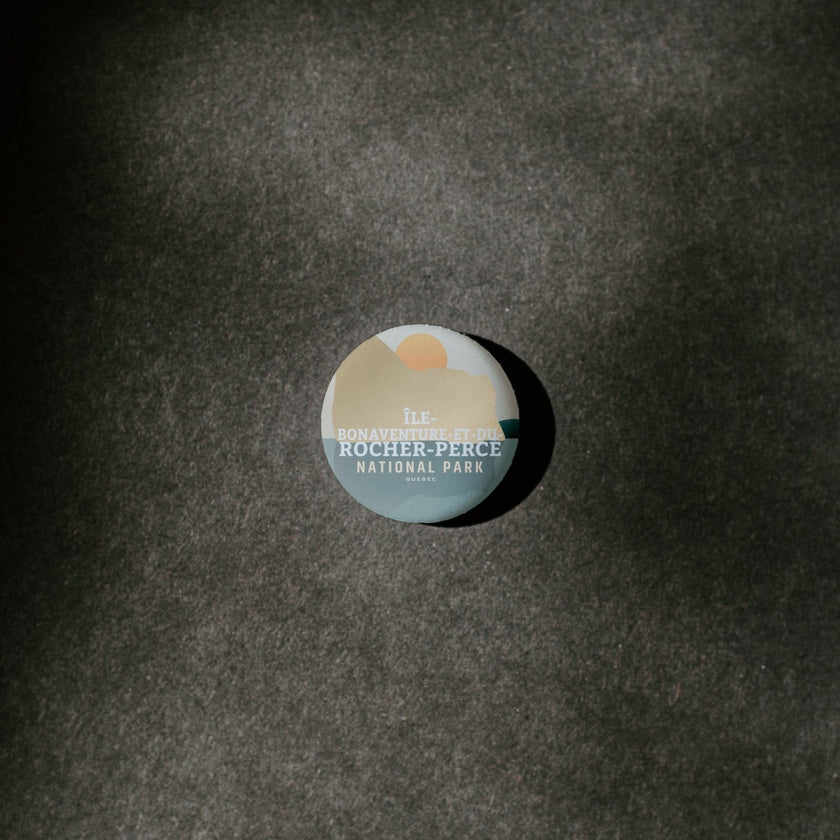 Île-Bonaventure-et-du-Rocher-Percé National Park of Quebec Pinback Button, Canada Parks