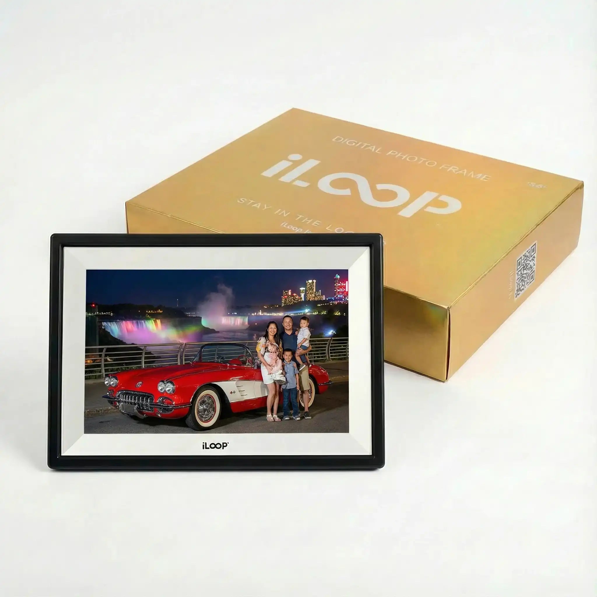 iloop 15.6” Digital Photo Frame | WiFi Touch Screen, 32 GB | Frameo App | Tabletop or Wall-Mounted