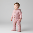 Knit Hoodie Newborn Overall Set