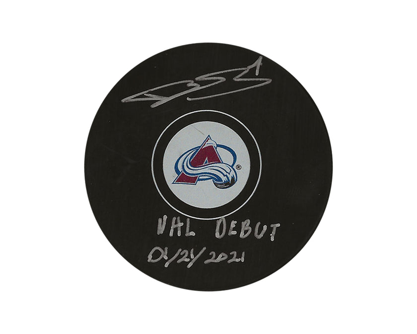 Bowen Byram Autographed Colorado Avalanche Autograph Model Puck Inscribed 