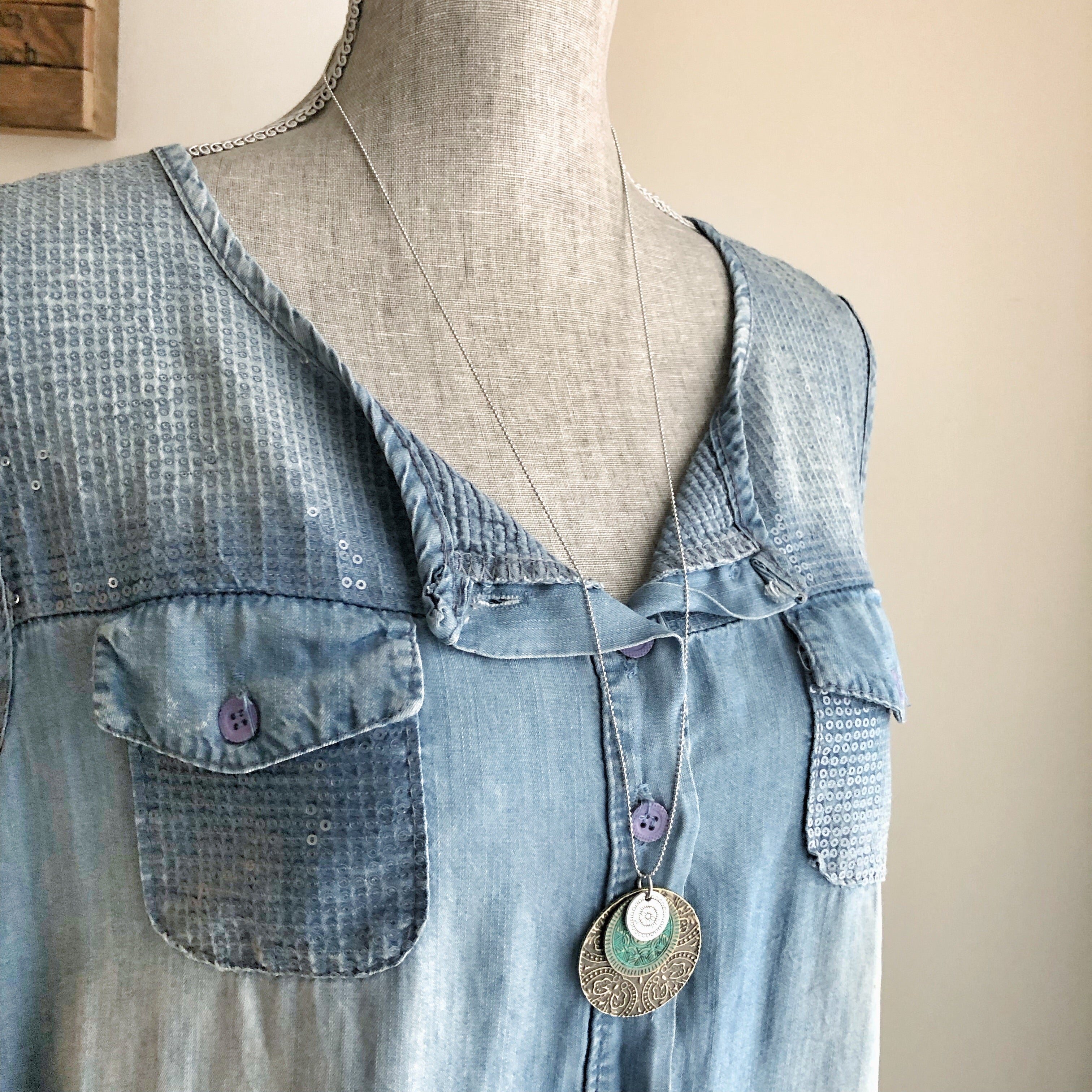 Triple Medallion Pendant Necklace