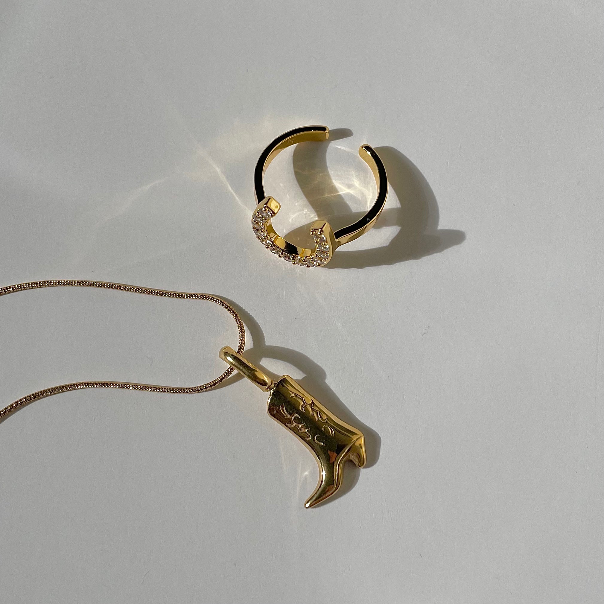 Lottie Boot Necklace- Gold