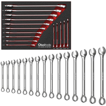 15 Pc Combination Wrench Set | 15-Degree Angle Offset