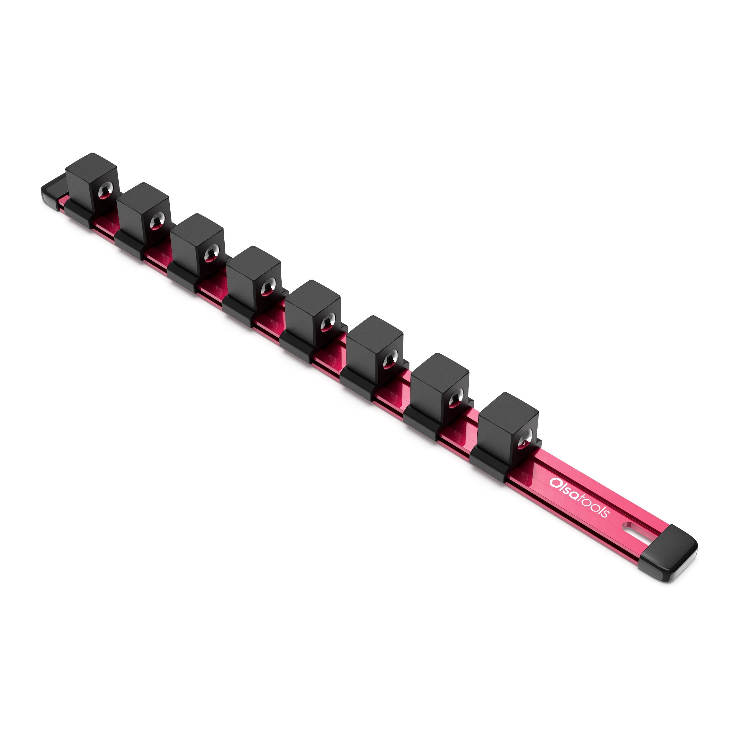 Rails organisateurs de prises en aluminium avec embouts en caoutchouc