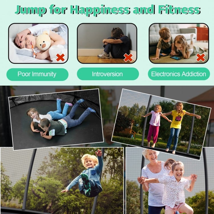 10 Feet ASTM Approved Recreational Trampoline with Ladder