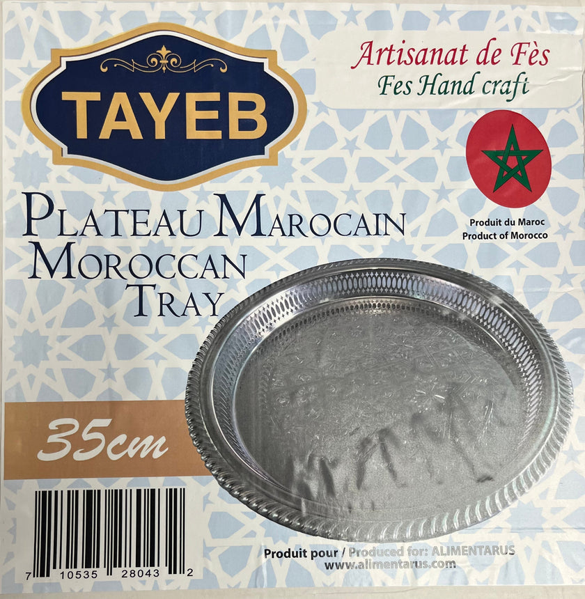 Tayeb Tea Tray Silver Round 35 cm