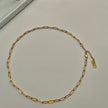 Paperclip Chain Necklace-Gold