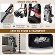 4-in-1 Double Pet Stroller with Detachable Carrier and Travel Carriage-Gray