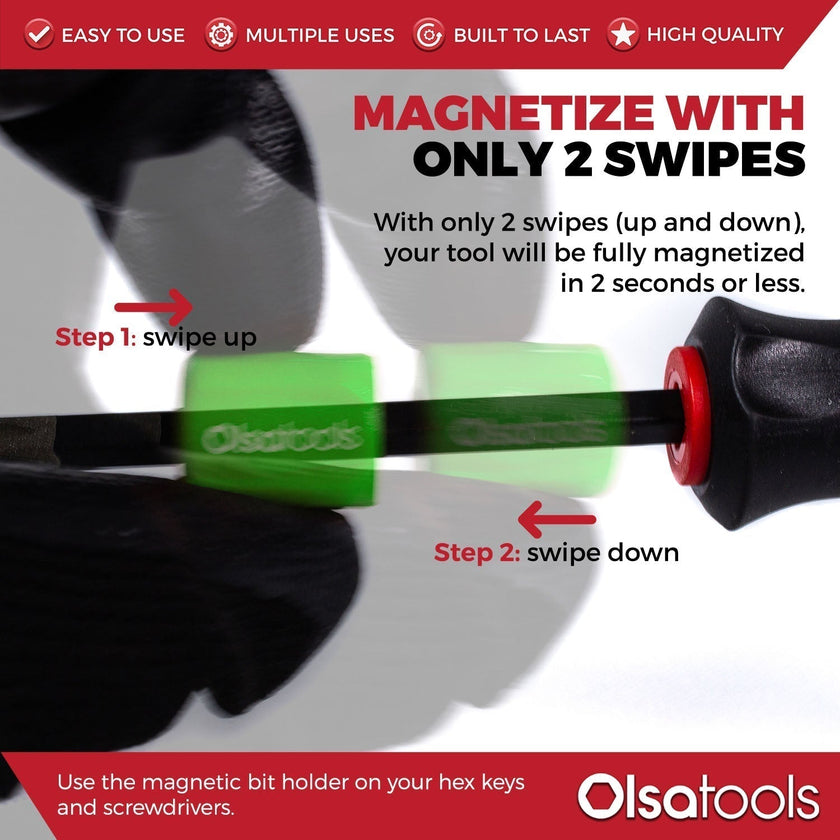 Bit Magnetizer Ring and Demagnetizer Screwdriver Bit Drive Holder