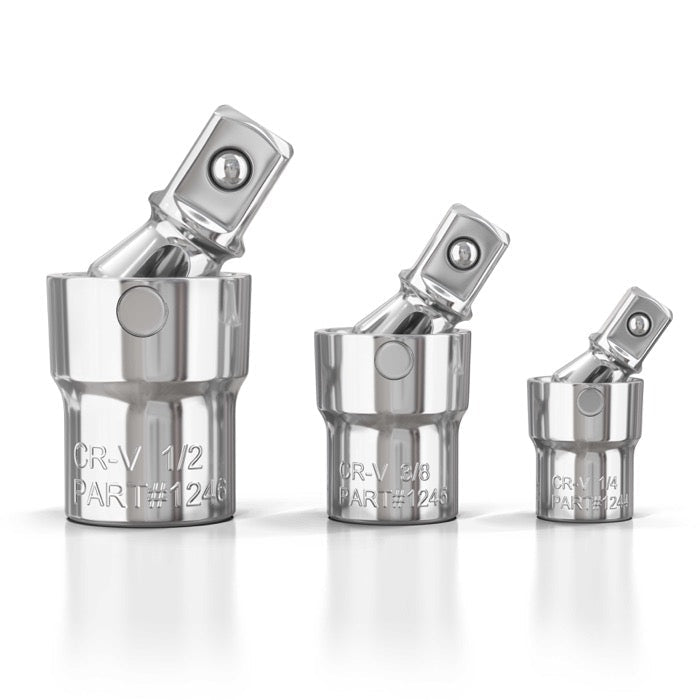 3pc Universal Joint Set, Socket Adapter 1/2
