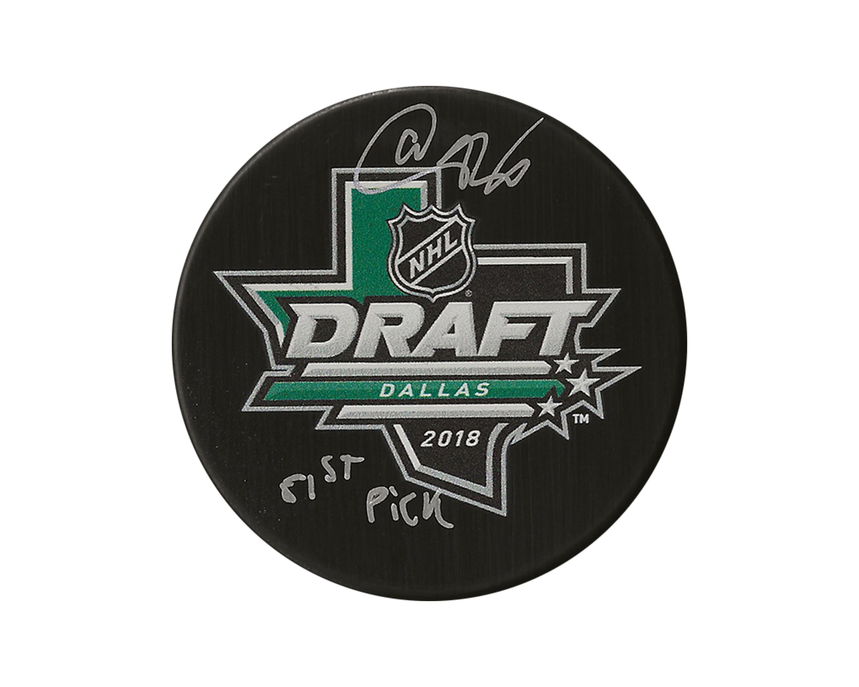 Akil Thomas Autographed 2018 NHL Draft Puck Inscribed 