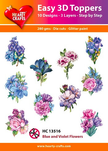 Hearty Crafts Easy 3D Toppers - Blue and Violet Flowers