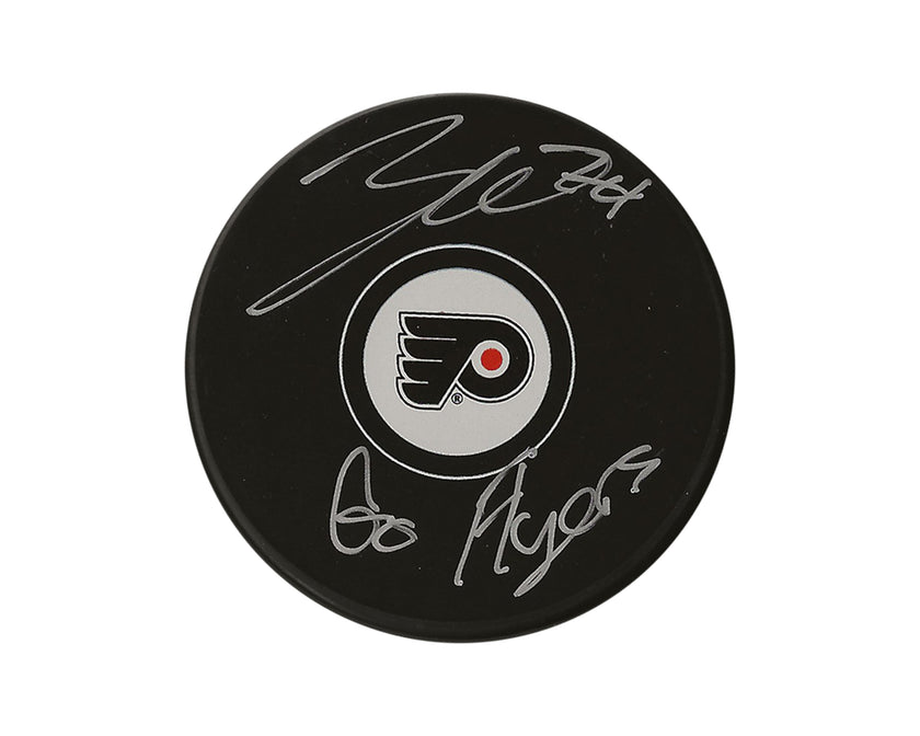 Zayde Wisdom Autographed Philadelphia Flyers Autograph Model Puck Inscribed 