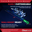 Rails organisateurs de prises en aluminium avec embouts en caoutchouc