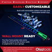 Rails organisateurs de prises en aluminium avec embouts en caoutchouc
