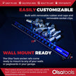 Rails organisateurs de prises en aluminium avec embouts en caoutchouc