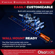 Rails organisateurs de prises en aluminium avec embouts en caoutchouc