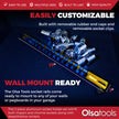 Rails organisateurs de prises en aluminium avec embouts en caoutchouc