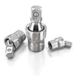 3pc Universal Joint Set, Socket Adapter 1/2